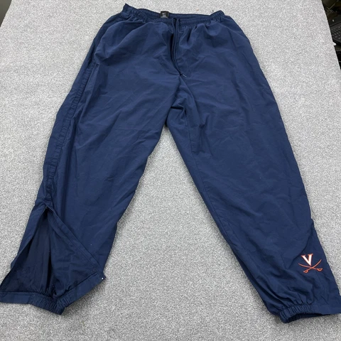 Vintage Virginia Cavaliers Pants Men 4XL Blue Windbreakers Track Warm Ups UVA Cover