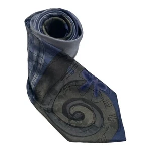 Corbata de cuello J. GARCIA SNAIL GARDEN COLLECTION CATORCE para hombre 100 % seda AZUL GRIS - Imagen 1 de 14