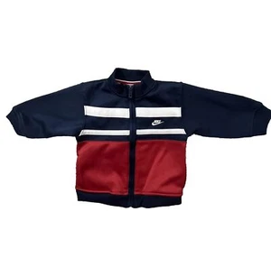 Vintage Nike Track Jacket Full Zip Blue Red Kids Sweatshirt Size 18 Months - Picture 1 of 8