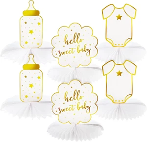 Hello Sweet Baby Table Centerpieces, Honeycomb Gender Neutral Baby Shower Decora - Picture 1 of 9