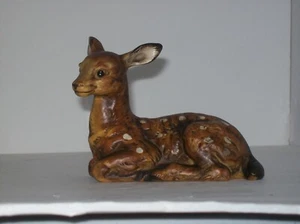 VINTAGE CERAMIC BABY DEER FIGURINE JAPAN 1970'S - Picture 1 of 5