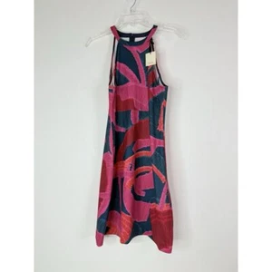 Trina Turk Dress Women's 10 Sleeveless Geometric High Neck Tropical Pink - Picture 1 of 8
