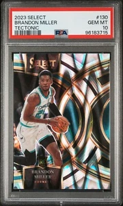 BRANDON MILLER RC 2023-24 Panini Select #130 Premier Level TECTONIC PRIZM PSA 10 - Picture 1 of 4