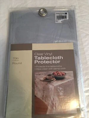 70 inch Round clear vinal tablecloth protector Free Shipping! - Image 1 of 4
