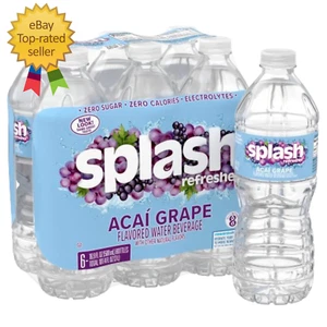 Refrescador para salpicaduras Acai agua con sabor a uva, 16,9 fl oz, paquete de 6 botellas de plástico - Imagen 1 de 12