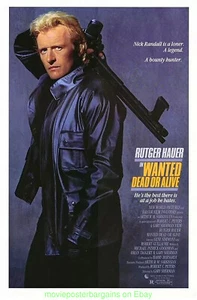 WANTED DEAD OR ALIVE MOVIE POSTER Original 1sh RUTGER HAUER + Blade runner MINI - Picture 1 of 2