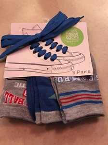 Blue Star Kids Socks 3 Pairs w/ Shoelaces size 13-1 - Picture 1 of 4