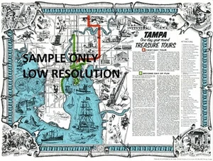 History of Tampa Tresure Map Giclee on Archive Paper-POSTER OR WALL PRINT*** - Picture 1 of 2
