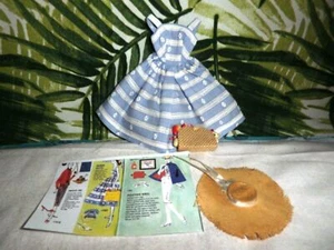 SIN MUÑECA ~ 1959 MATTEL BARBIE #969 SUBURBAN SHOPPER ETIQUETA ""R" 3 piezas, #45 - Imagen 1 de 6