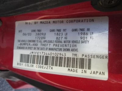 Passenger Corner/Park Light Fog-driving Fits 04-08 MAZDA RX8 265490 - Image 1 of 4