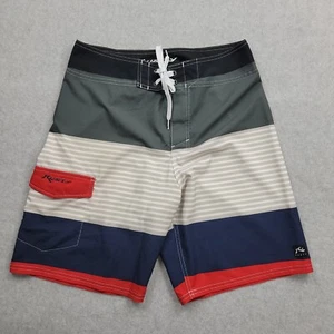 Pantalones Cortos de Tabla Rusty Para Hombres 28 Gris Blanco Azul Cordón Bolsillo Natación Surf - Imagen 1 de 7