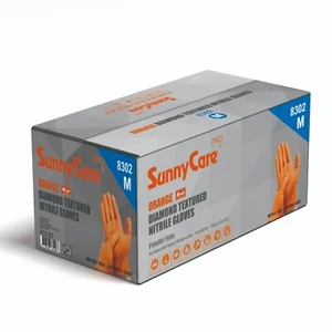 1000 SunnyCare® 8Mil Orange Diamond Strukturierte Nitrilhandschuhe Puderfrei Medium - Bild 1 von 1