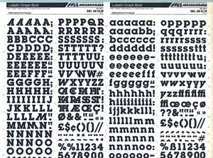 Letras de transferencia seca MECANORMA 281,48 CLN #911 LUBALIN GRAPH NEGRITA 13 mm - Imagen 1 de 2