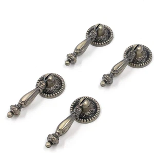 Geesatis 4 PCS Bronze Tear Drop Pull Handle Antique Drawer Cabinet Pull Handle - Picture 1 of 4