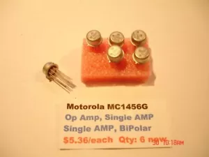 MOTOROLA MC1456G, OP AMP, SINGLE AMP, BiPOLAR, CAN 8 PINS, GEBRAUCHT - Bild 1 von 1