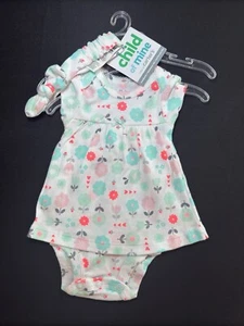 Newborn Baby Girl Romper With Matching Headband Bow - Carter’s Child Of Mine - Picture 1 of 3