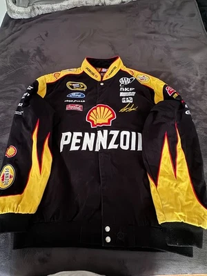 vintage jh design nascar racing jacket (2XL) Joey Logano pennzoil yellow/black - Image 1 of 2