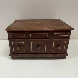 Vintage Schmuckkästchen mit Spieluhr aus Holz 70er Jahre Royal Sealy - Bild 1 von 7