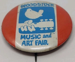 1969 Vintage Woodstock Music And Art Fair Pin. Worn 56 Years Ago. - Picture 1 of 3