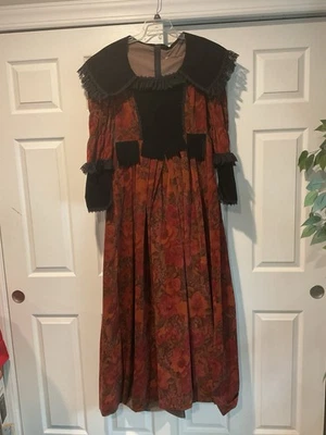 复古文艺复兴 Medeival 丝绒天鹅绒长裙礼服万圣节服装 — 第 1/4 张图片