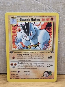 Giovanni's Machoke 42/132 1st Edition Gym Challenge Non-Holo Pokémon Card TCG - Picture 1 of 14