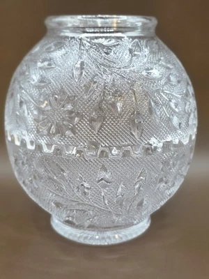 VIDEO Westmoreland Fairy Lamp Clear Vintage Glass Lace Fireball READ DAMAGE  - Image 1 of 4