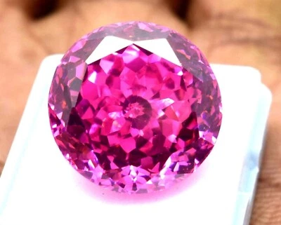 105 Ct Beautiful Natural Pink Zircon Round Cut GIE Certified Loose Gemstone - Image 1 of 4