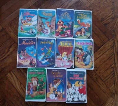 Disney Classics Black Diamond VHS Tapes 11 MOVIES 90s Nostalgia Collection Works - Image 1 of 4