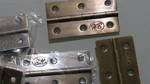 10 small hinges vintage aged style solid Brass DOOR light restoration 3" screwsB - Picture 1 of 4