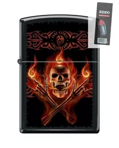 Zippo 218 Anne Stokes Collection Fiery Skull Skeleton RARE Lighter + FLINT PACK - Picture 1 of 1