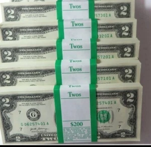 Set di 5 banconote/bollette croccanti 2017 BU 2,00 non circolate ordine numerato sequenziale. - Foto 1 di 5