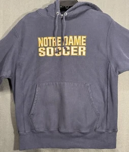 Notre Dame Fighing Irish Hoodie Medium Soccer Champion Reverse Weave Mens Y2K - Picture 1 of 9