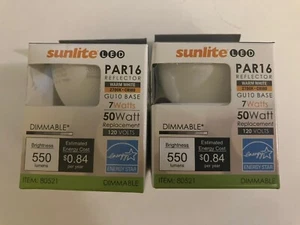 2 Pack - Sunlite 80511-SU LED 7W PAR16 Light Bulb, Warm White, GU10 Base - Picture 1 of 3