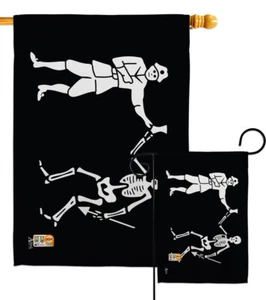 Calavera Jardín Bandera Negro Fiesta Pirata Cabeza Muerta Isla de la Muerte Tesoreros Patio Banner - Imagen 1 de 13