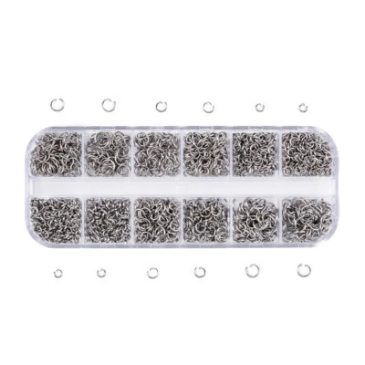 1 Box 304 Stainless Steel Open Jump Rings Unsoldered Loop Findings Strong 4~6mm - Image 1 of 4