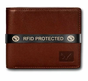 New Premium Quality Bi-fold Leather Wallet RFID Protection Men Brown - Picture 1 of 5