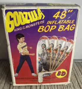 1985 Godzilla King Of Monsters Bop Punch Bag Toho Co 48" Inflatable * BOX WEAR - Picture 1 of 12