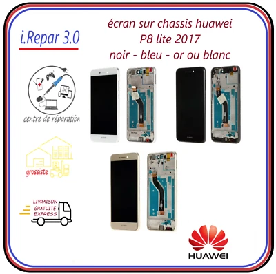 Ecran lcd+vitre Avec ou Sans Chassis Huawei P8 Lite 2017 Noir/Or/Bleu - Photo 1/4