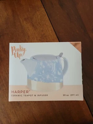 Pinky Up Bule de Cerâmica Harper Infusor Decorativo Pastel Tampa Geométrica 20oz NOVO - Imagem 1 de 4
