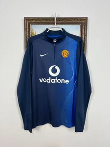 Vintage Nike Manchester United Football Train Sweatshirt Track Top 1/4 Zip Sz L - Picture 1 of 12