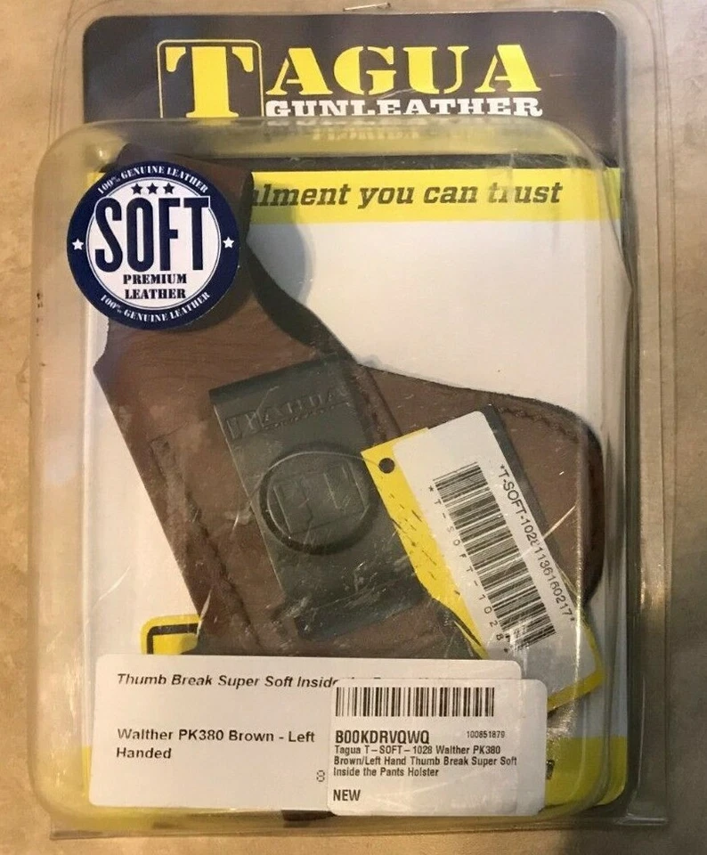 Tagua Leather Waither PK380 Brown Left Handed Holster Brown NEW - Image 1 of 1