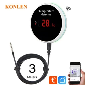 Tuya Smart Home Wifi Temperature Sensor 3M Wire Thermometer for Room Water Pool - Imagen 1 de 9