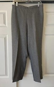 ALFRED DUNNER Gray Herringbone Classic Fit Prop. Short Pull-On Pants 12 NWT - Picture 1 of 6