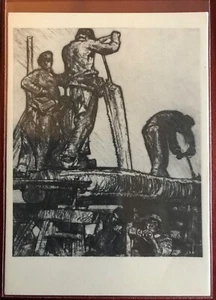 USSR Original Postcard " Sawyers" by Frank Brangwyn 1957 IZOGIZ Russia #k18 - Picture 1 of 2
