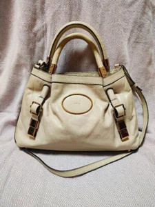 Authentic Chloe Victoria 2Way Shoulder Hand Bag Leather Ivory Vintage Used - Imagen 1 de 10