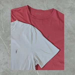 AllSaints T Shirt Men XL Nic Tonic Race Crew Cotton Short Sleeve Slim Logo Lot 2 - Picture 1 of 19