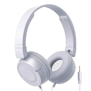 Auriculares sobre la oreja con cable láser gris - auxiliares, ajuste cómodo, plegables - Imagen 1 de 4