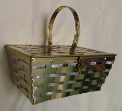 vintage 50's  DORSET REX  woven metal midcentury pin up box large hand bag - Image 1 of 4