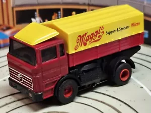 Camion Mercedes H0 Slotcar Racing Railway Faller avec moteur à chaîne plate #EBS1429 - Photo 1 sur 3