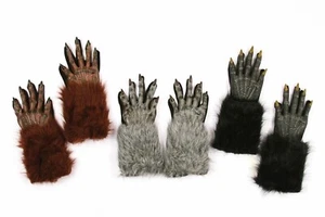 Furry Werewolf Adult Gloves with Latex Claws. Halloween/Costume - Picture 1 of 1